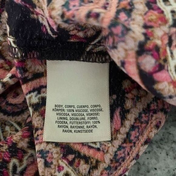 NWT Anthropologie Maeve Large Dress Boho Smocked Leopard Paisley Peasant - Picture 10 of 11